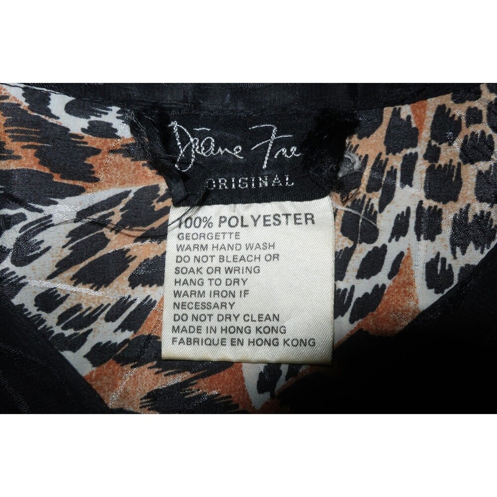 VTG Diane Freis Animal Print Cheetah Dress 3 Pc Set Blouse Skirt Georgette L/XL - Picture 14 of 16